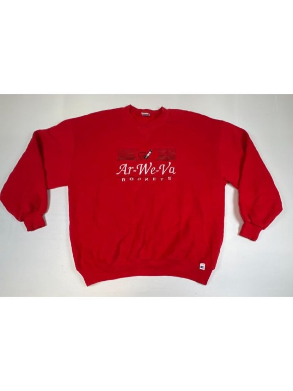 Vintage Russell Athletic Made in USA Ar-We-Va Rockets Red Sweatshirt Men XXL